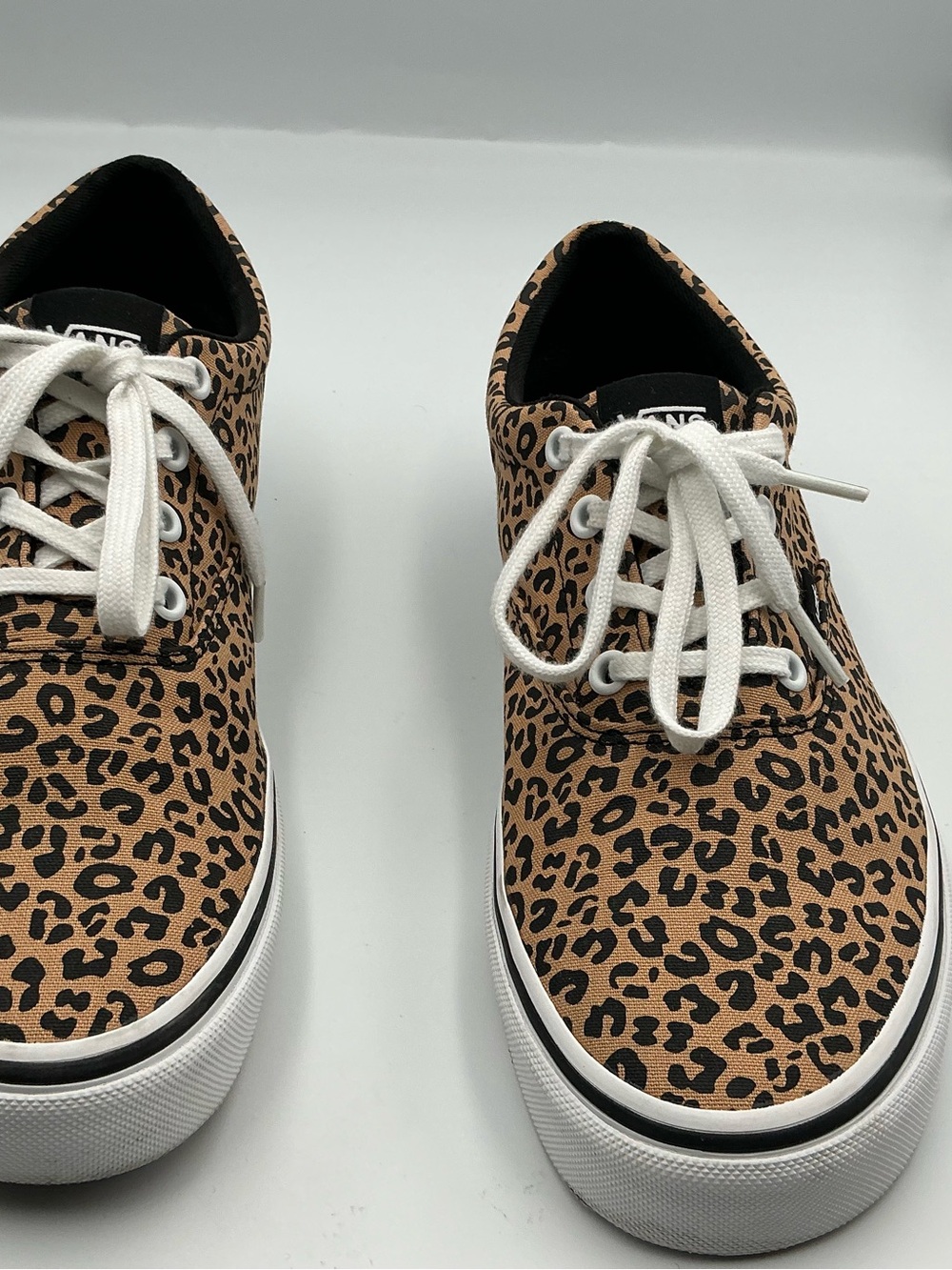 Vans Women’s Leopard Print Canvas Sneakers - Tan/Black